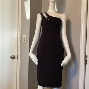 Sexy Black One Shoulder NYE Dress